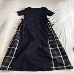 ブルーレーベルクレストブリッジ サイド リボン チェック ワンピース