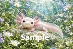 水中花園でひと休み デジタルアート イラスト ポストカード
