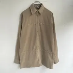 ヴィンテージ 古着 デザインシャツ 無地シャツ ビンテージ 長袖 ベージュ