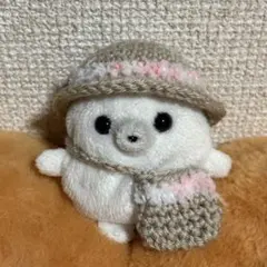 春用 帽子 花 桜 バック ミニビーンズ あざらし ぬい服 被り物 ハンドメイド