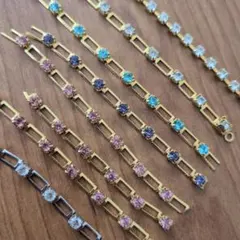 ヴィンテージ ハンドメイド資材 ラインストーン 手作りパーツ6種8本セットレトロ