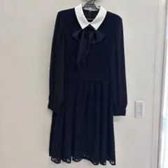 美品Michelle Alfred フォーマルワンピース白襟レースsize150