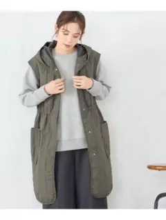 キルティングベスト COMME CA ISM ダウンベスト カーキグリーン