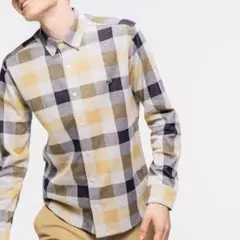 ラコステ リネンシャツ コットンジャガード チェックシャツ ボタンダウン