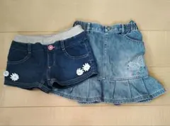 デニム　ショートパンツ スカート　セット売り　120cm