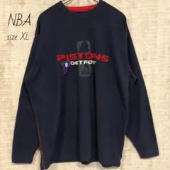 NBA　刺繍　デトロイトピストンズ　スウェット　ロンT　バスケ　XL　 ネイビーのサムネイル