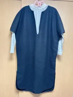 試着のみ☆chocol raffineキーネックワンピース　圧縮ニット　フリー