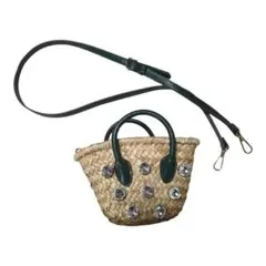 ZARA ビジュー　ミニ　かごバッグ　ショルダー付きのサムネイル