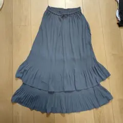 ブループリーツ ロングスカート