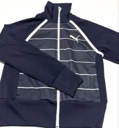 PUMA ストライプジャケット Mサイズ ネイビー