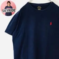 人気 POLO RALPH LAUREN ポニー刺繍 半袖Tシャツ ネイビー M