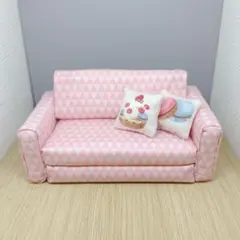 ミニチュア　ソファー　ふわふわボア　ホワイト　ピンク ソファーベッド 2人掛け リクライニング ソファ ふわとろソファベッド