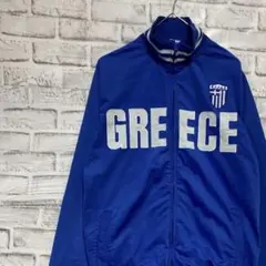 ジャージ　トラックジャケット　ブルーS ロゴ刺繍88