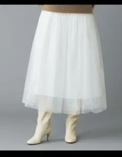 loulou willoughby サイズ1ドットチュールヨークギャザースカート
