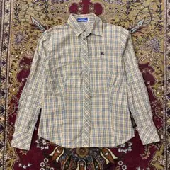 バーバリー ブルーレーベル ノバチェック ホース刺繍 長袖 シャツ
