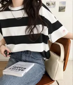 新品未使用品！Java ボーダー 半袖Tシャツのサムネイル