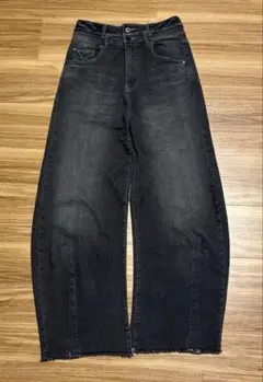 cepo 接触冷感・UVカット リメイクＩＣＥデニムカーブパンツ　ブラック