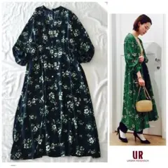 ◯アーバンリサーチ【洗える】花柄 みもれ丈 花柄 ロング ワンピース