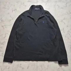 ポロラルフローレン ハーフジップ ニット黒 XL