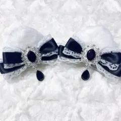 ♡ 猫耳 ヘアクリップ 髪飾り レース 黒 ♡