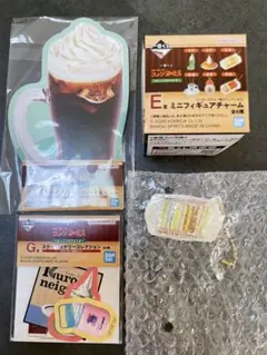 一番くじ　コメダ珈琲店　E賞　ミニフィギュアチャーム　G賞　ステーショナリー