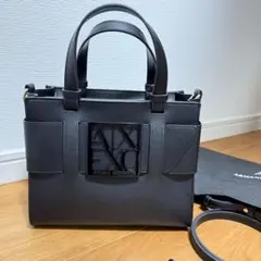 アルマーニ エクスチェンジ BOX ロゴミニハンドバッグ A|X ブラック