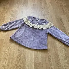 フタフタ　フリル付き紫色トレーナー 110サイズ　ビーボックス　お花　裏起毛