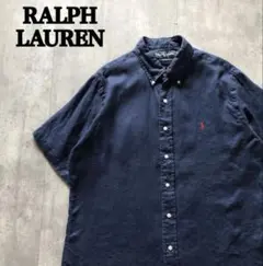 ラルフローレン ワンポイント ロゴ刺繍 麻(リネン) 100% シャツ