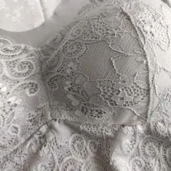 グレー レース ノンワイヤーブラジャー