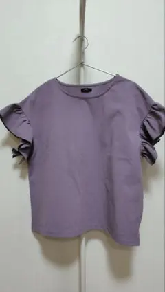 ITEMS URBAN RESEARCH フリルスリーブTシャツ パープルのサムネイル