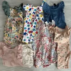 【美品】子供服 プティマイン H&M ユニクロなど 80 女の子8着まとめ売り