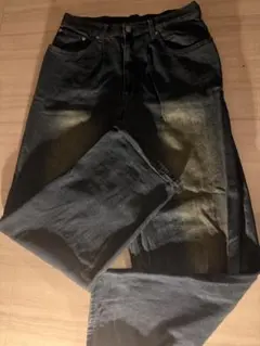 ヴィンテージライクオーバーダイワイドデニムパンツ