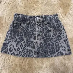 ヒョウ柄デニムスカート インパン付き 10Y 130相当
