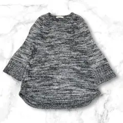 シュカshuca GLOBAL WORK 黒白　ニット Mサイズ　E162のサムネイル
