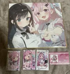 ゆ*ん様 結城さくな グッズ 5点セット チェキ 色紙 複製サイン ステッカー