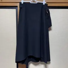 黒 フレアスカート リボン付き ロング