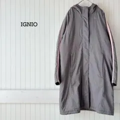イグニオ ベンチコート 中綿ロングコート グレー ピンク L アルペン スポーツ