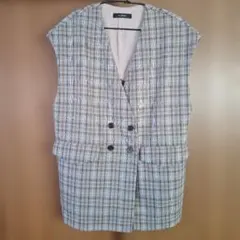 w closet チェック柄 ノースリーブベスト