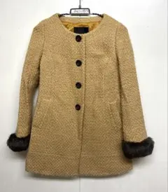 アンタイトル　袖口ファー付き　コート　日本製