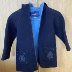 familiar ウールコート 110 ネイビー/ブルー