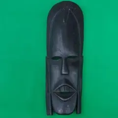 アフリカ 民族マスク 魔除け 木彫り面 ウォール オブジェ 工芸品 幾何
