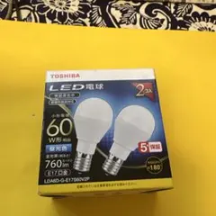 TOSHIBA LED電球 小形電球60W形相当 昼光色 2個入