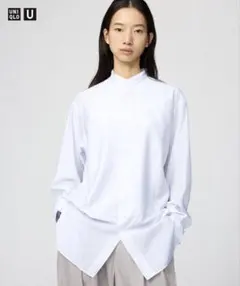 UNIQLO U スタンドカラーシャツ M LIGHT PURPLE