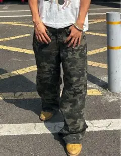 迷彩柄　ワイドレッグパンツ　jadediondon似
