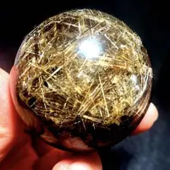 M-67ゴールドルチル丸玉　天然石　金針スフィア　コレクション置物50.8mm M-67ゴールドルチル丸玉 天然石 金針スフィア コレクション置物50.8mm