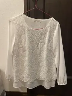 any SIS ホワイト レース長袖ブラウス