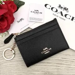 《新品》COACH コーチ　コインケース　ブラック　 レザー コインケース