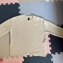GAP クリーム色 リブ編み 長袖セーター