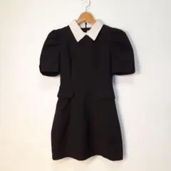 amerge. ミニワンピース パフスリーブ レトロ タイト ドレス