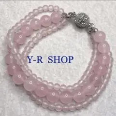 天然石★ピンク ローズクォーツ 多層式ブレスレット